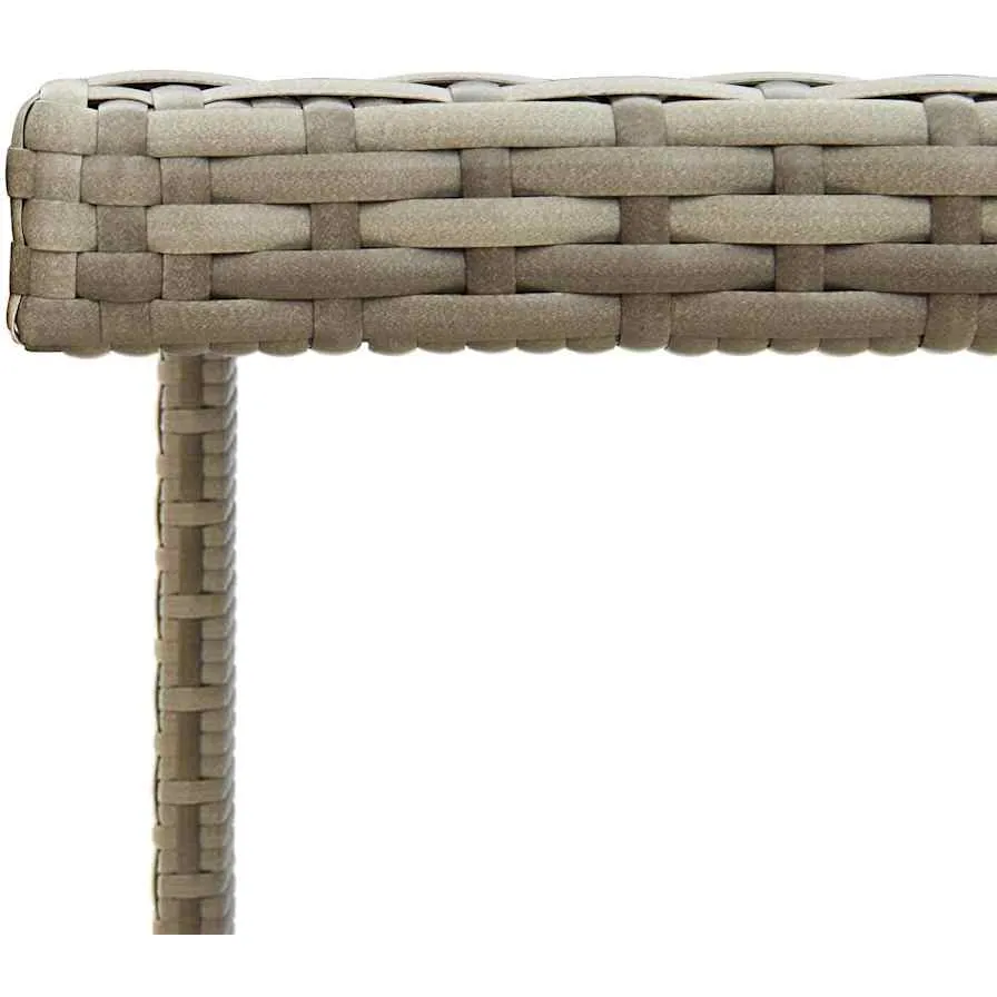 vidaXL Tuintafel 109x107x74 cm poly rattan en glas grijs, foto 3