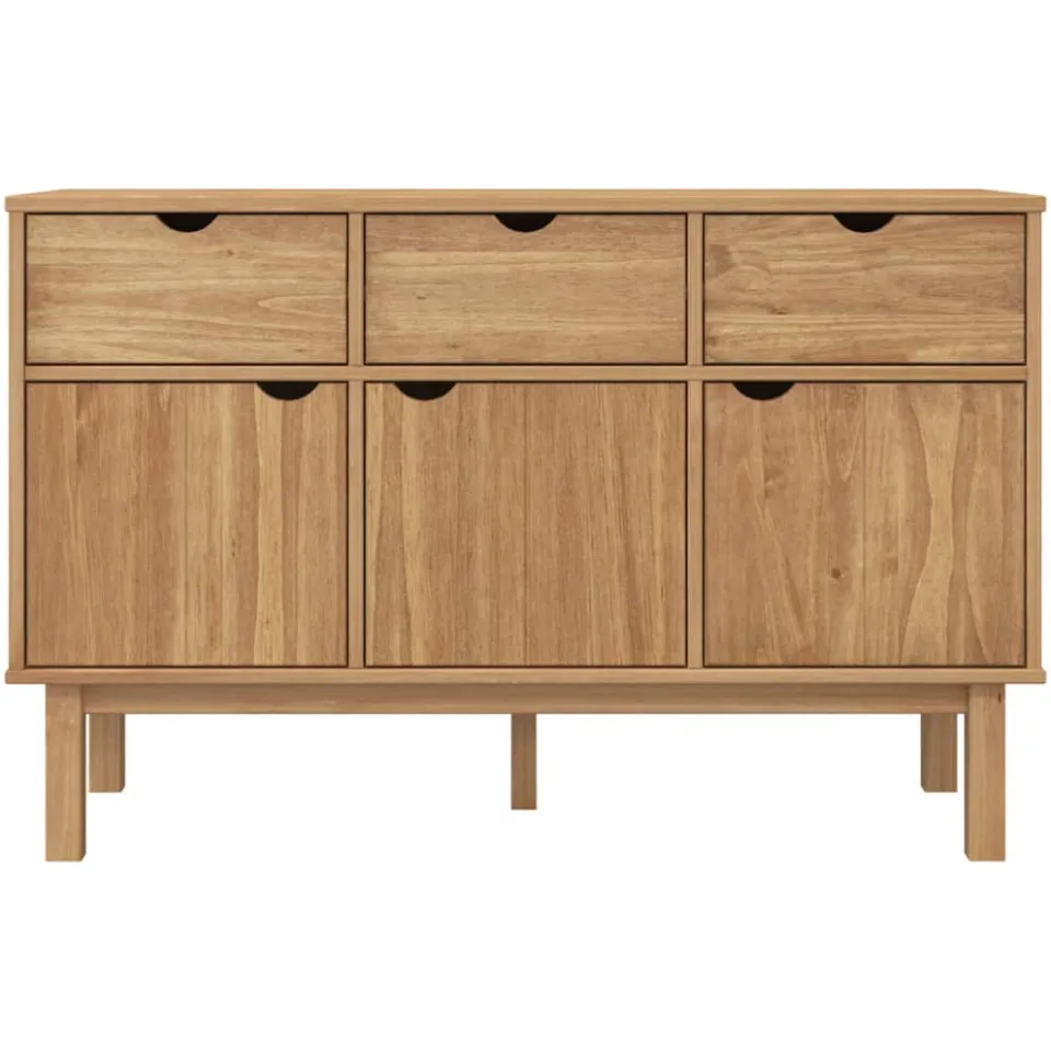 vidaXL Dressoir OTTA 114x43x73,5 cm massief grenenhout Bruin
