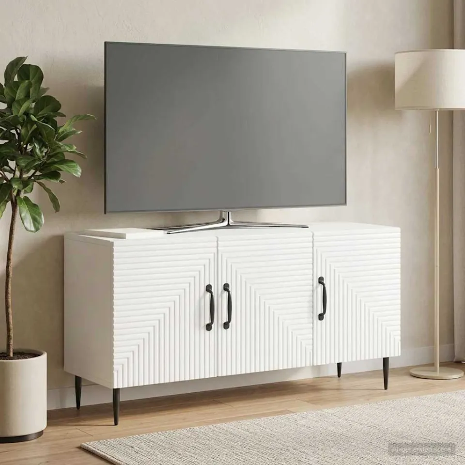 vidaXL TV-kast Wit 99 x 34,5 x 50 cm Bewerkt hout, foto 4