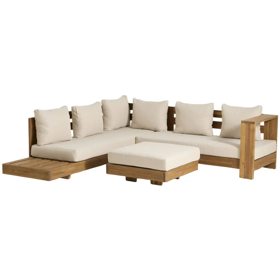 NOUS Garden Belmonte loungeset naturel Naturel/roomwit
