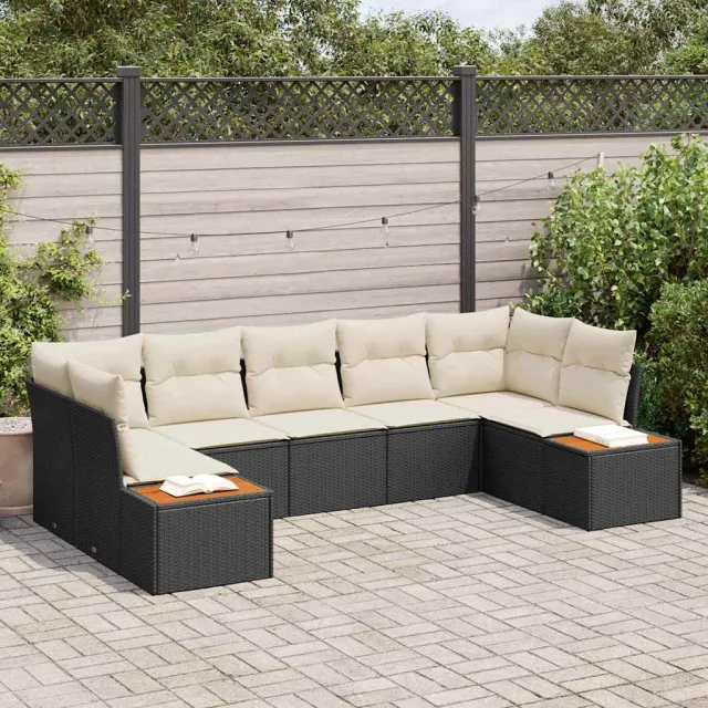 vidaXL Tuin Sofa Set 7 st Zwart poly rattan