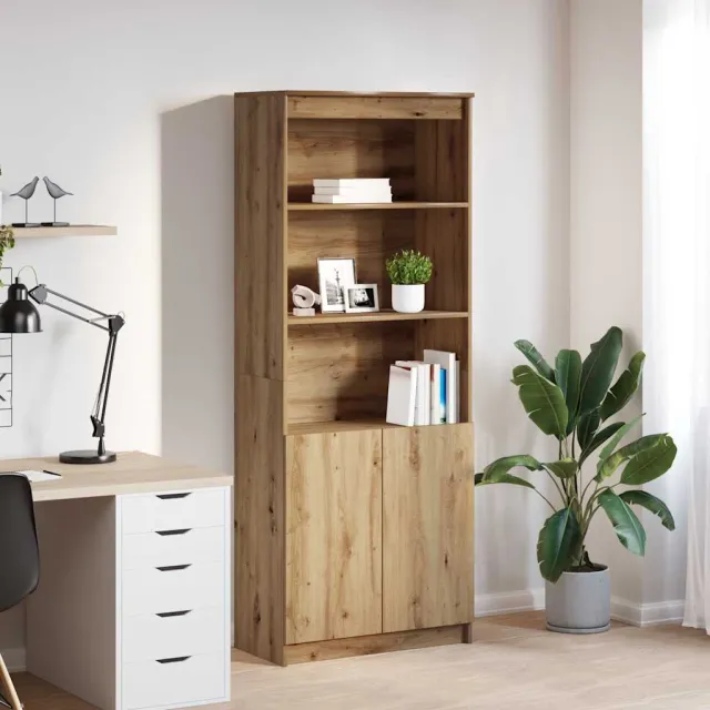 vidaXL Highboard 70x35x180 cm spaanplaat ambachtelijk eikenkleurig Bruin