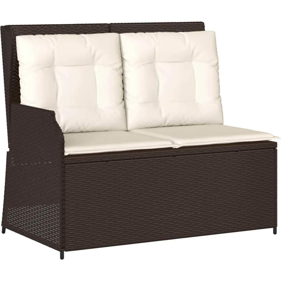 vidaXL Tuinbank Bruin poly rattan
