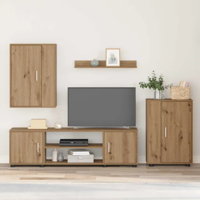 vidaXL Tv-meubelset 140 x 40 x 33 cm Artisan Eiken, foto 2