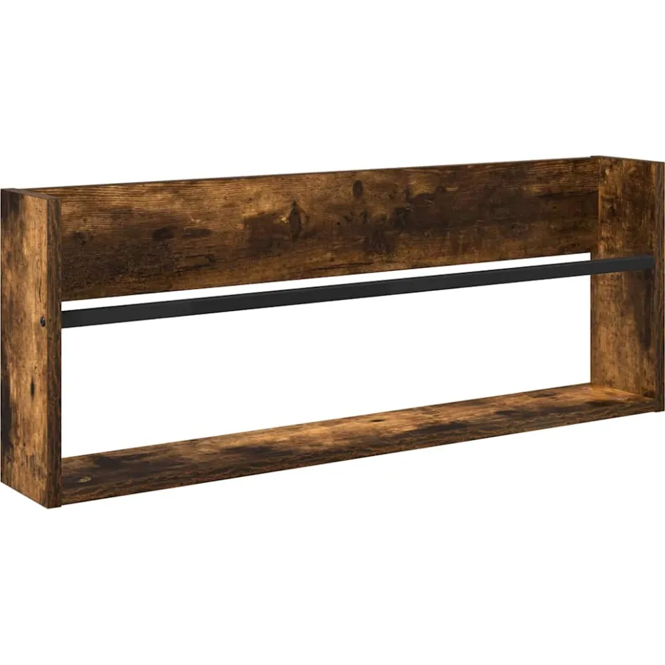 vidaXL Tijdschrift Rek Gerookt eiken 80 x 12 x 30 cm Bewerkt hout, foto 3