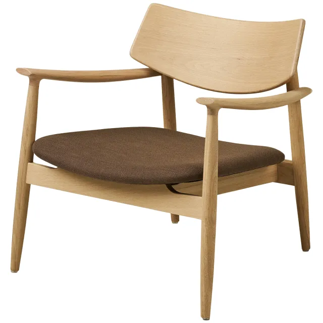 Artichok Otto eikenhouten fauteuil met bruin zitkussen - naturel