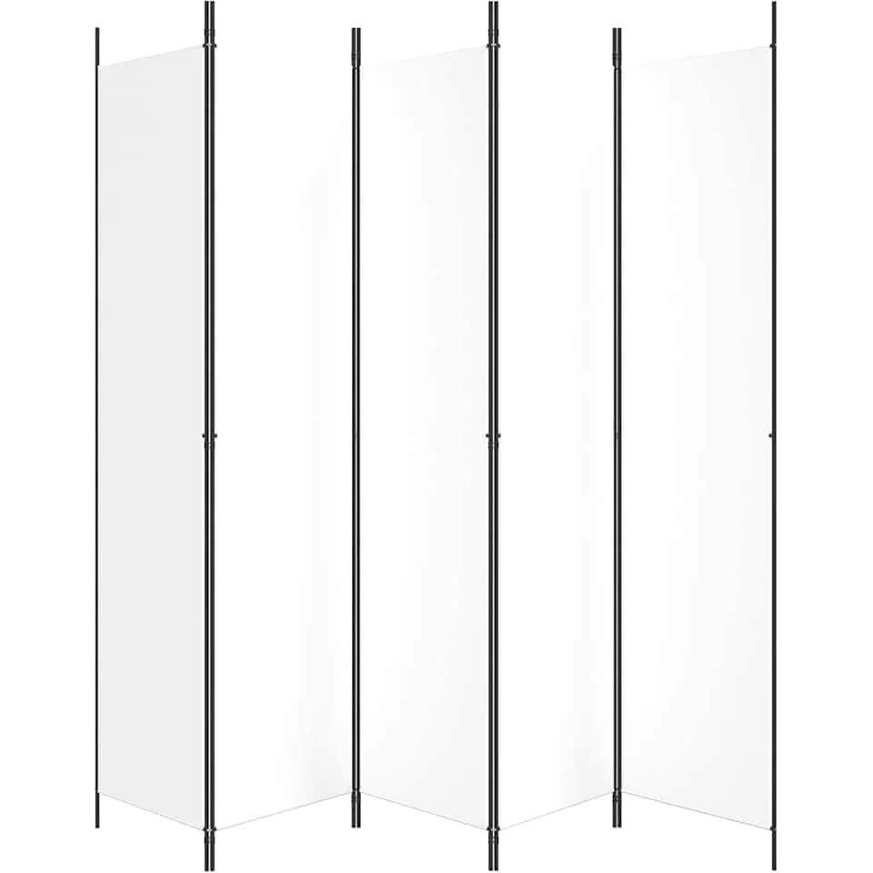 vidaXL Kamerscherm met 5 panelen 250x220 cm stof wit, foto 5
