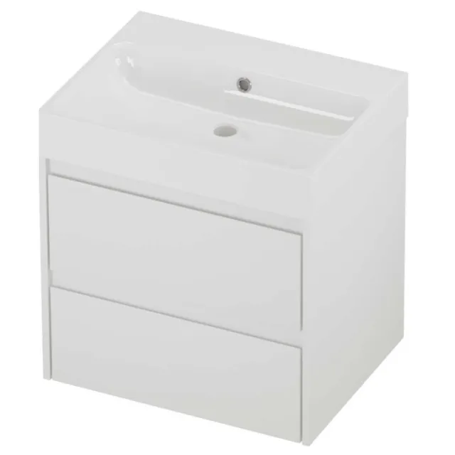 Proline Podium Badmeubelset Polystone Loft Zonder Kraangat 60x46x62 cm Glans Wit Mat Wit