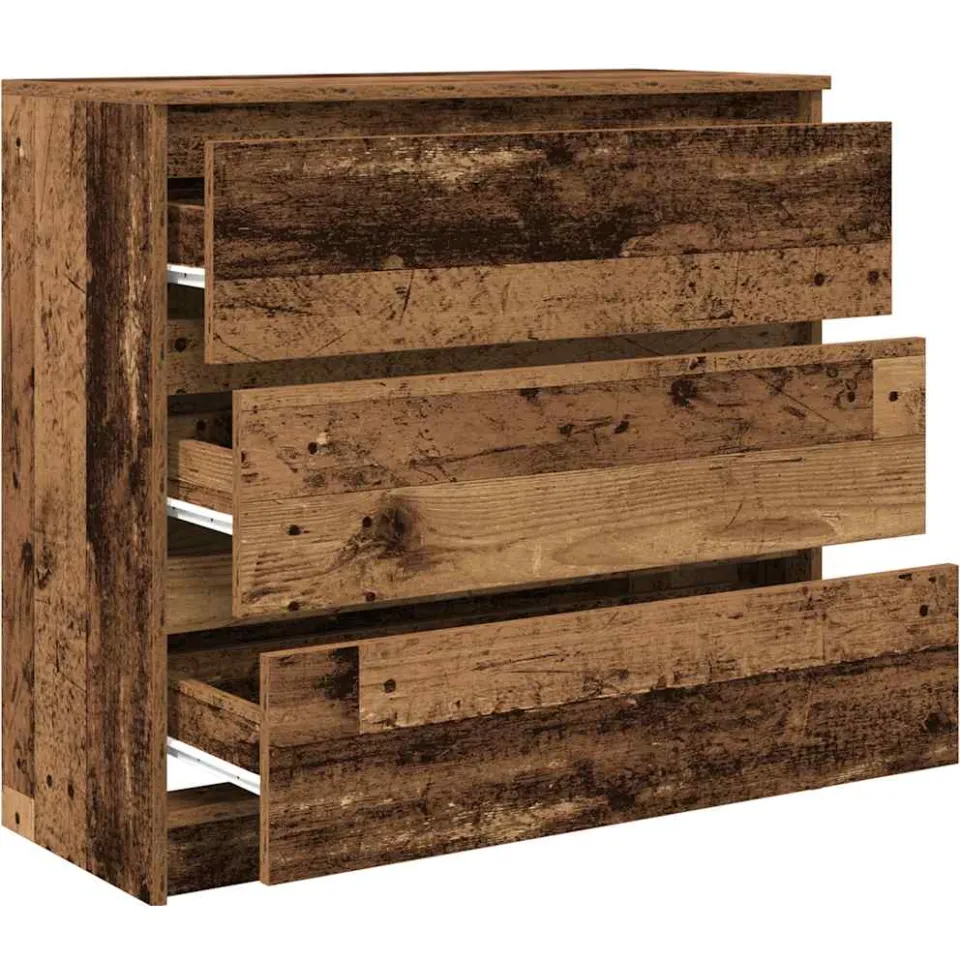 vidaXL Dressoir 80x35x76 cm spaanplaat oud hout bruin, foto 4