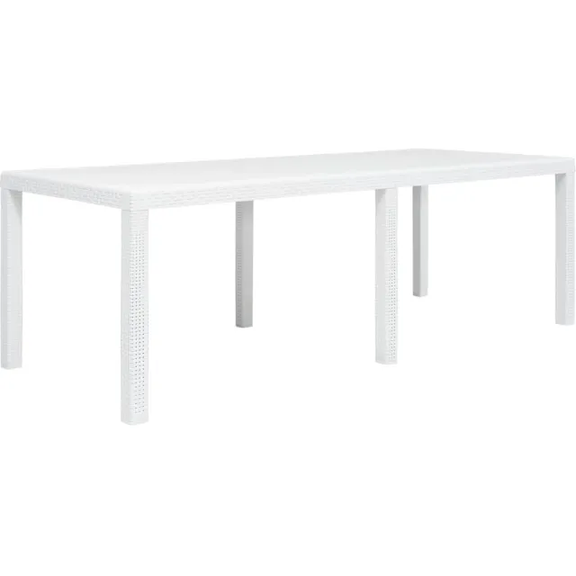 vidaXL Tuintafel 220x90x72 cm rattan-look kunststof wit