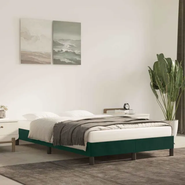 vidaXL Bedframe zonder matras 120x200 cm fluweel donkergroen groen