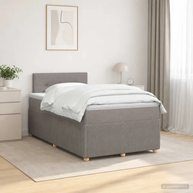 vidaXL Boxspringbed met matras Taupe 120 x 190 cm Stof