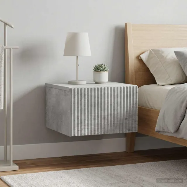 vidaXL Wandbeugel Bedkast 2 st Betongrijs 33 x 34,5 x 20 cm grijs, foto 2