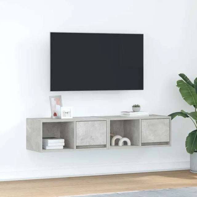 vidaXL Tv-meubels 2 st 60x31x25,5 cm bewerkt hout betongrijs grijs, foto 2
