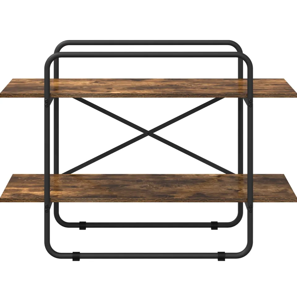 vidaXL Boekenrek 2-laags 100 x 35 x 70 cm PB Gerookt eiken, foto 2