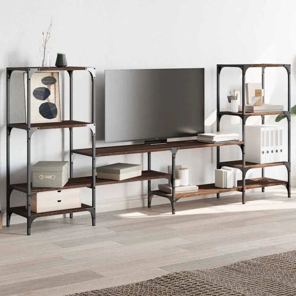 vidaXL Tv-meubel 206,5x28,5x95 cm bewerkt hout bruin eikenkleurig, foto 2
