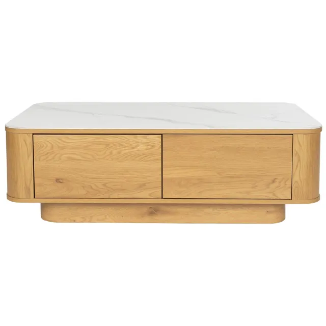 Housecraft Living salontafel Almira Salontafel 120x60 cm Hout/ Marmerlook Naturel (60x120 cm) Naturel