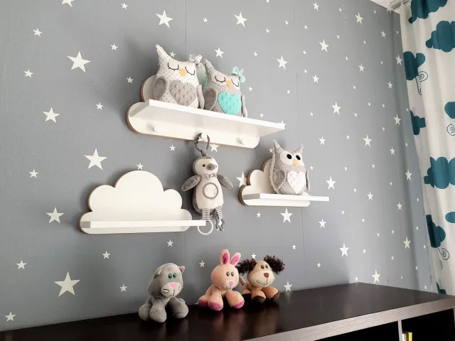 Moliland Ibiza Serie - Wandrek - Met Haken - Scandinavische Stijl - MDF Wit;Natuurlijk MDF