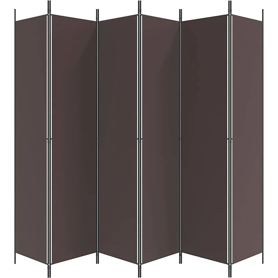 vidaXL Kamerscherm met 6 panelen 300x220 cm stof bruin, foto 4