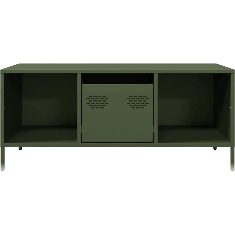 vidaXL Salontafel 101,5x50x43,5 cm koudgewalst staal olijfgroen, foto 4