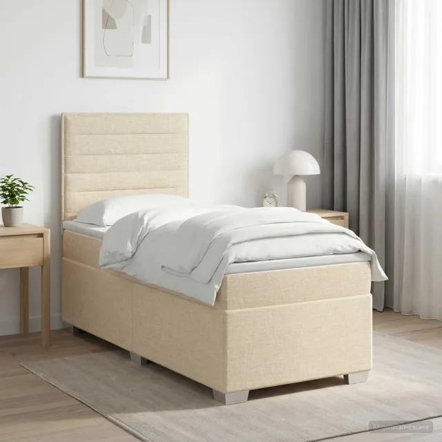 vidaXL Boxspringbed met matras Crèmekleurig 80 x 200 cm Stof