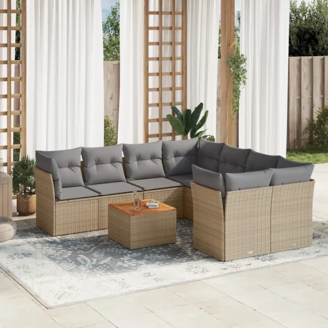 vidaXL Patio Sofa Set 8-zits Beige mix en grijs, foto 2