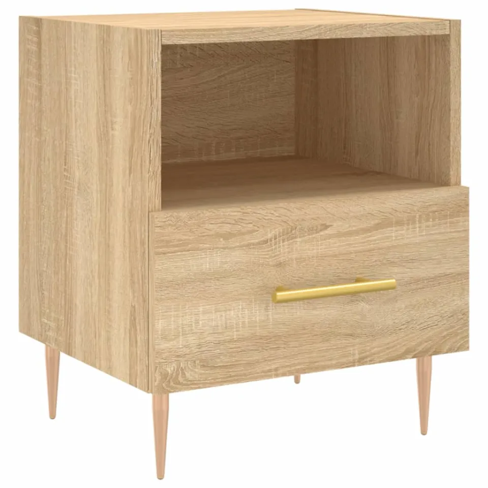 vidaXL Nachtkastje 40x35x47,5 cm bewerkt hout sonoma eikenkleurig, foto 3