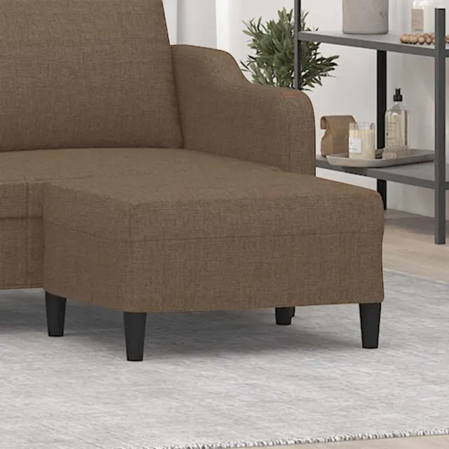 vidaXL Voetenbank 70x55x41 cm stof bruin, foto 2