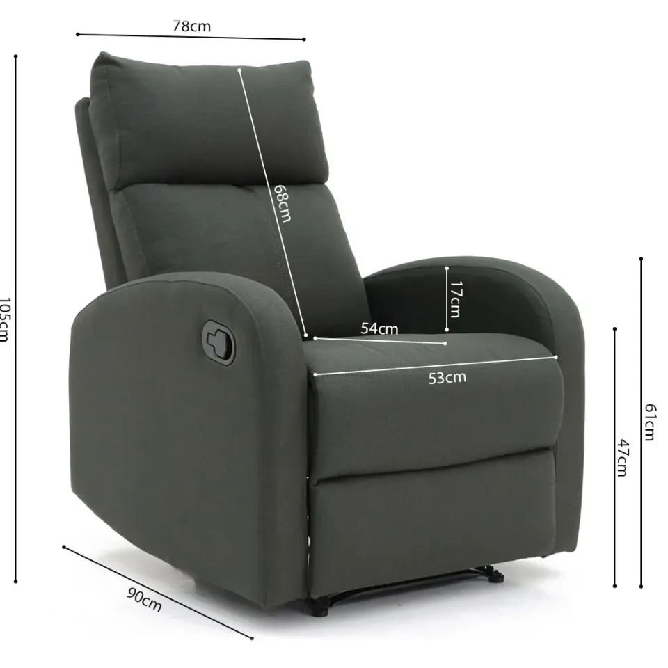 relaxfauteuil Myrthe grijs, foto 6