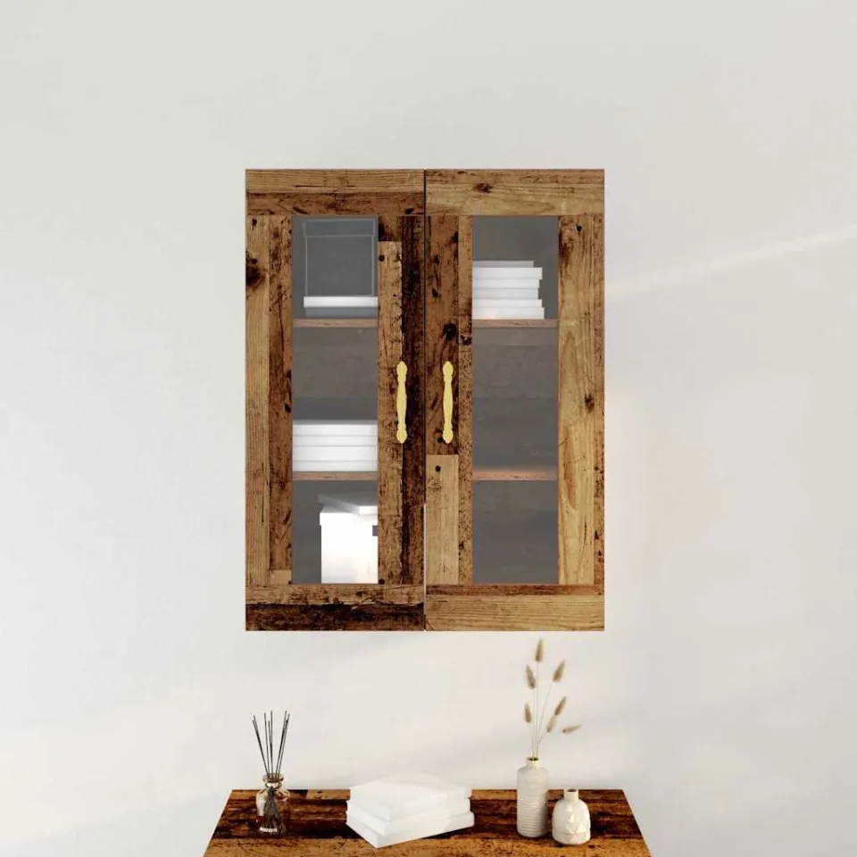 vidaXL Wandkast Oud Hout 69,5 x 34 x 90 cm Bewerkt hout bruin, foto 4