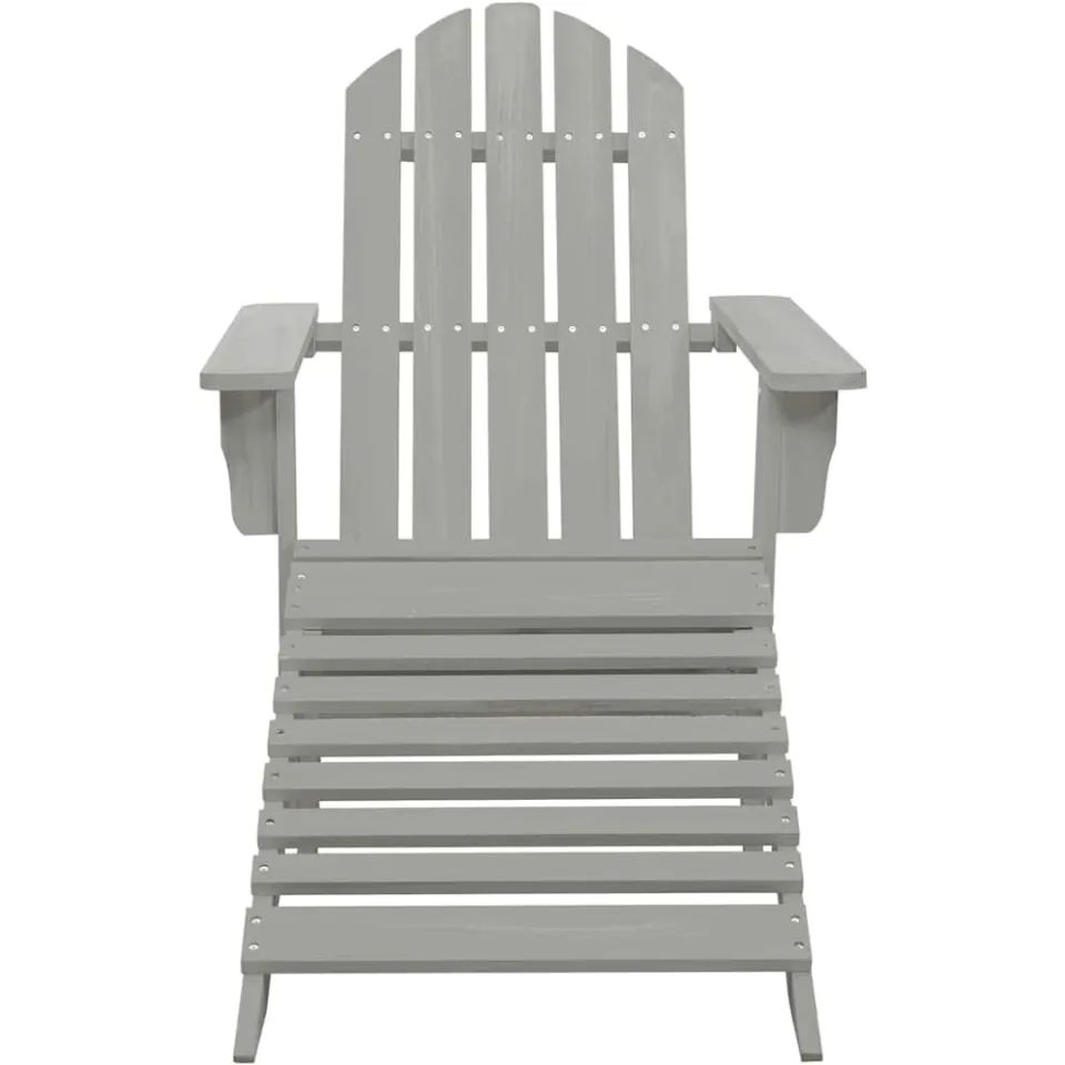 vidaXL Tuinstoel Adirondack voetenbank tafel massief vurenhout grijs, foto 4