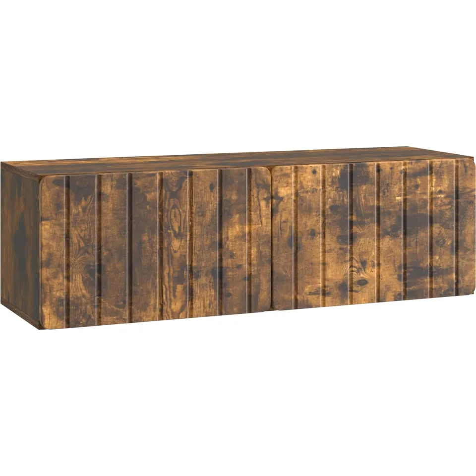 vidaXL Wandbeugel TV-kast 98 x 31 x 30 cm Gerookt eiken Bewerkt hout, foto 3
