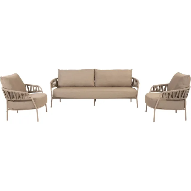 4 Seasons Outdoor Calma loungebank met Salute koffietafel latte 120 X 65 X 30 cm 4 Seasons Outdoor
