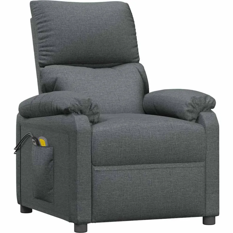 vidaXL Massagestoel elektrisch stof donkergrijs
