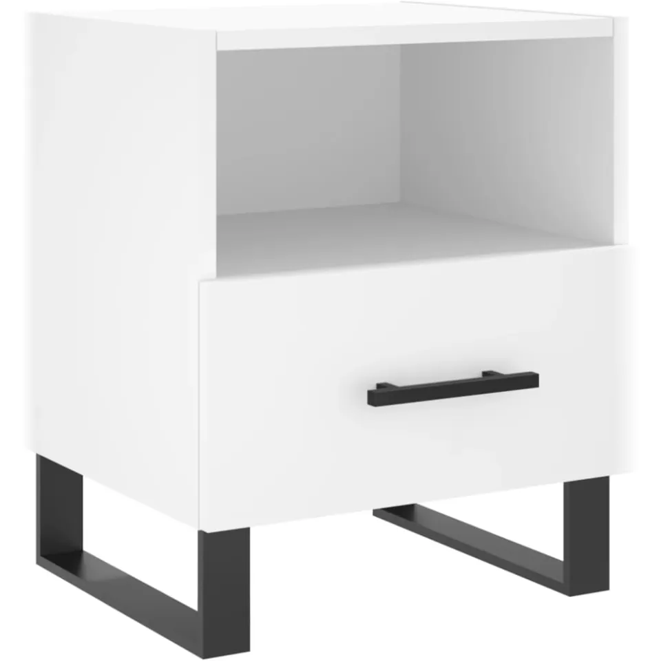 vidaXL Nachtkastjes 2 st 40x35x47,5 cm bewerkt hout wit, foto 4