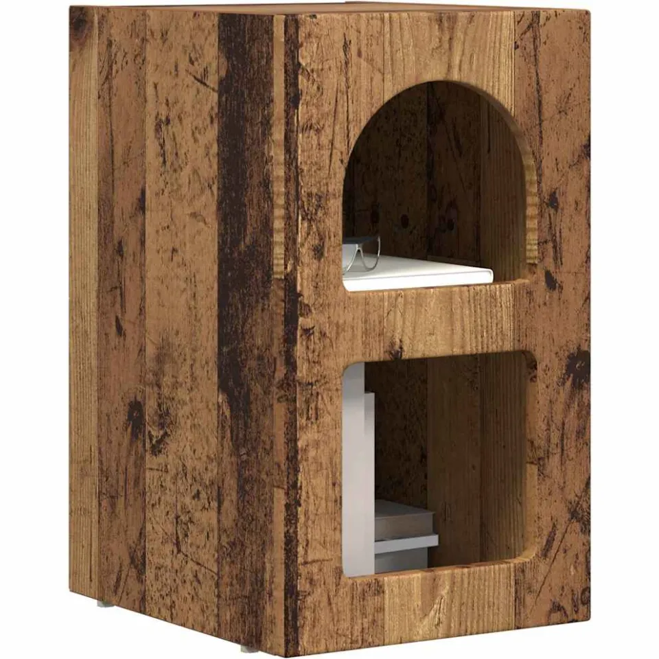 vidaXL Nachtkastje ELST Oudhout 29,5 x 33,5 x 50 cm Bewerkt hout Bruin
