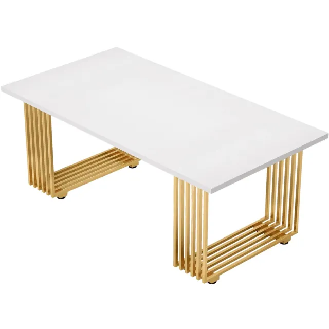 Happiq Bureau Ceylix - Modern 180 x 79 x 78 cm - Stijlvol Computerbureau Marmerlook - Voor Thuis en Werk Wit