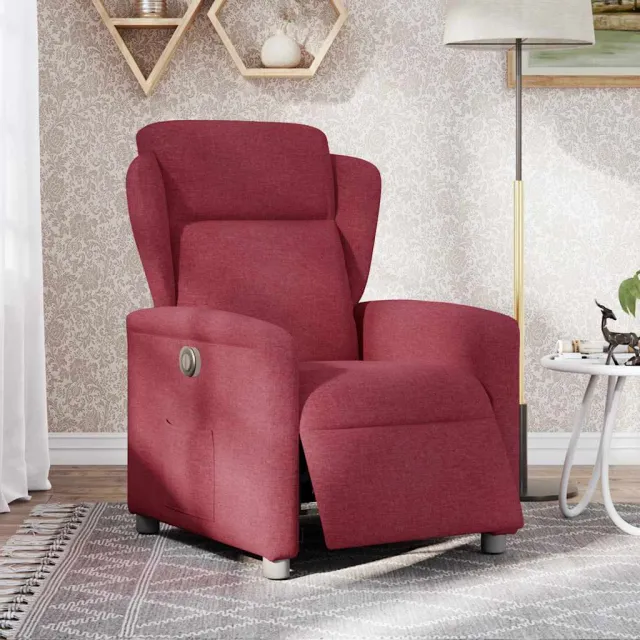 vidaXL Fauteuil verstelbaar elektrisch stof wijnrood