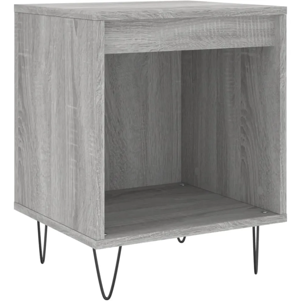vidaXL Nachtkastjes 2 st 40x35x50 cm bewerkt hout grijs sonoma eiken