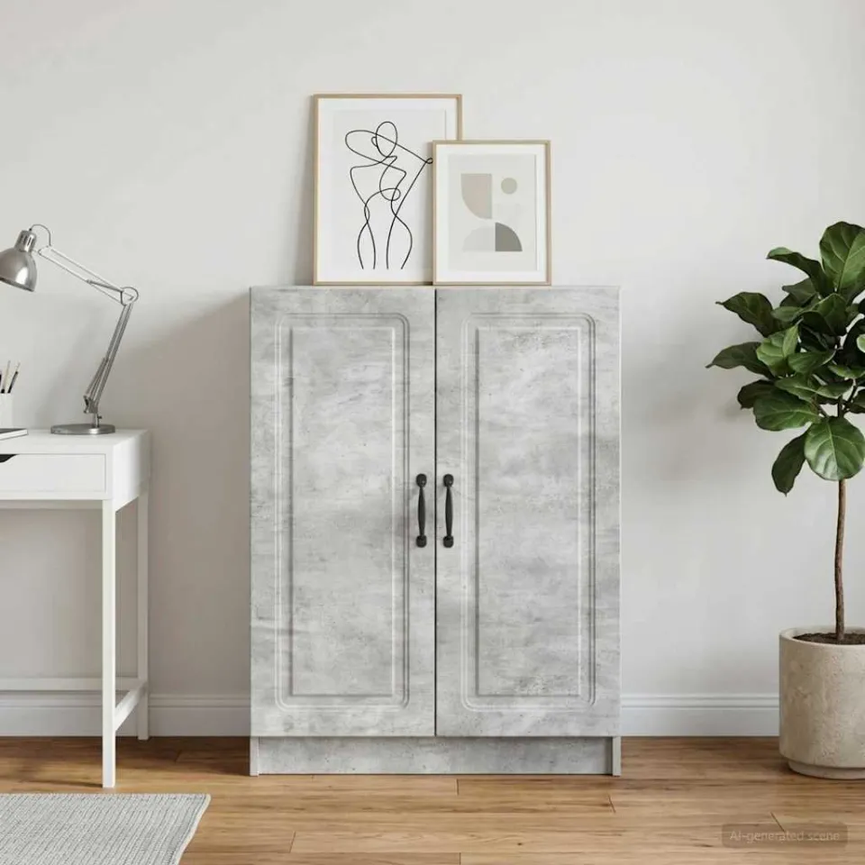 vidaXL Dressoir Betongrijs 66 x 34,5 x 87 cm Bewerkt hout grijs, foto 3