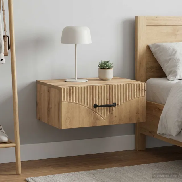 vidaXL Wandbeugel Bedkast 2 st Artisanaal eiken 49 x 34,5 x 20 cm Bruin
