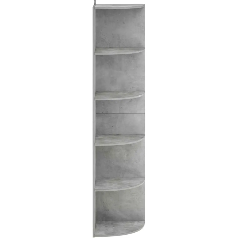 vidaXL Hoekplank 5-laags 41,5 x 41,5 x 178 cm Bewerkt hout Betongrijs