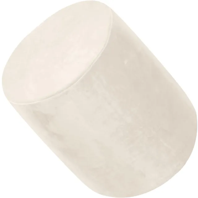 Famanu Rekbare ronde hoes voor ottoman poef, fluweelachtige voetbankbeschermer, aanpasbaar voor moderne woondecoratie, beige, D 45 x H 35 cm, eenvoudig te reinigen