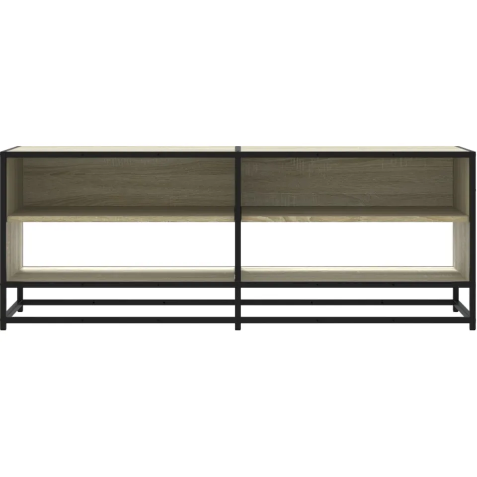 vidaXL Tv-meubel 120,5x40x46cm bewerkt hout metaal sonoma eikenkleurig, foto 4