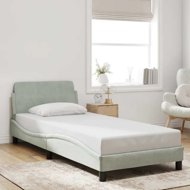 vidaXL Bedframe "Dover" 80x200 cm fluweel lichtgrijs