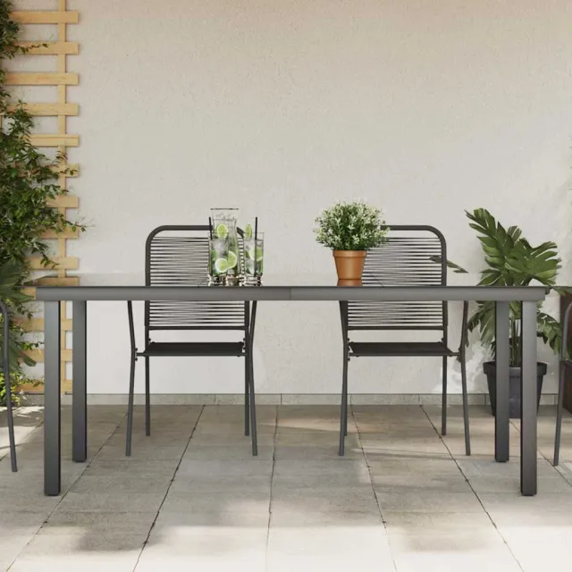 vidaXL Tuintafel 190x90x74 cm aluminium en glas zwart, foto 2