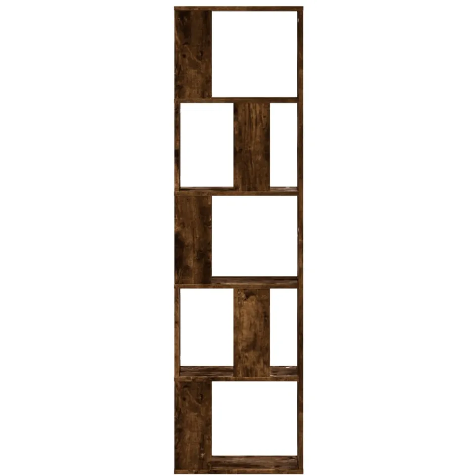 vidaXL Boekenkast 5-laags 45x23,5x162,5 cm bewerkt hout gerookt eiken, foto 2