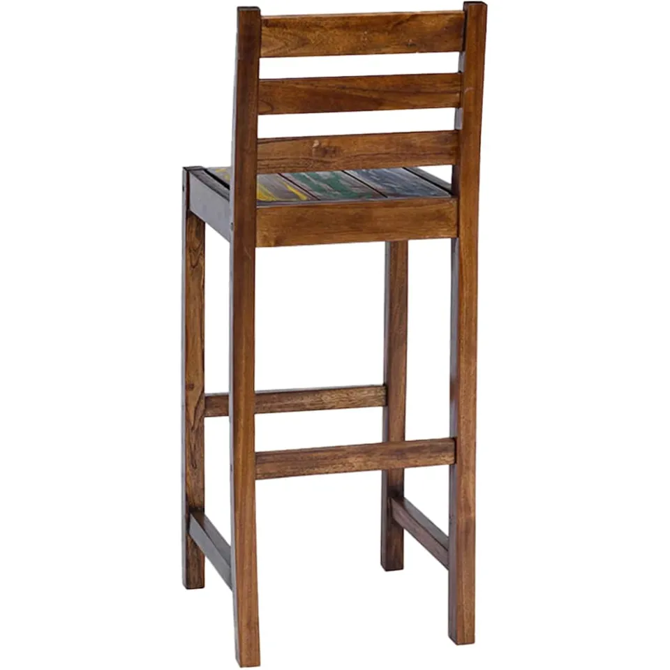 vidaXL Barkrukken 2 st massief gerecycled hout meerkleurig, foto 3