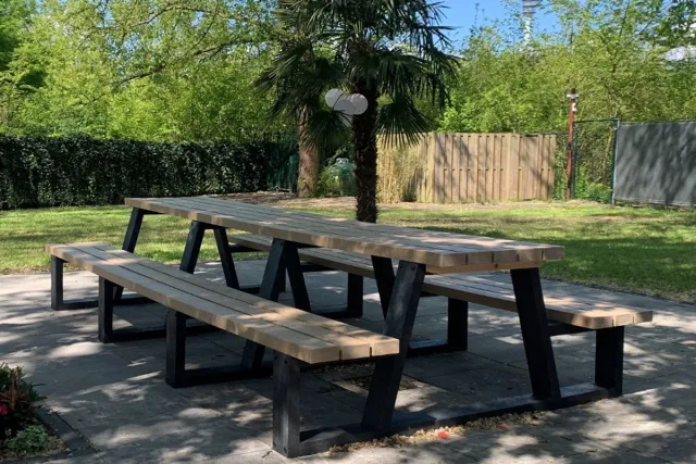 Rockwood® Picknicktafel Larix - Zwaar Kunststof - Sand Beige 3.00m Naturel