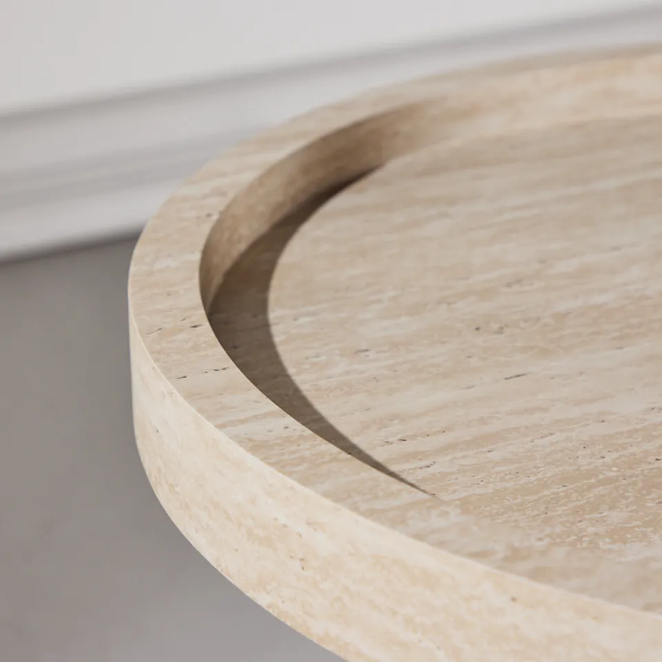 Nest living Micah houten bijzettafel beige - Ø 60 cm, foto 4